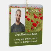 Erinnerungsgeschenk Feld roter Mohn Keramikornament (Rechts)