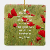 Erinnerungsgeschenk Feld roter Mohn Keramikornament (Rückseite)