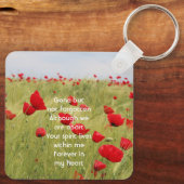 Erinnerungsgeschenk Feld roter Mohn Schlüsselanhänger (Rückseite)
