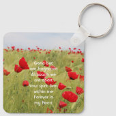 Erinnerungsgeschenk Feld roter Mohn Schlüsselanhänger (Rückseite)