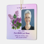 Erinnerungsgeschenk Flieder-Gartenblume Keramikornament (Links)