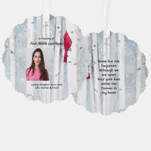 Erinnerungsgeschenk Kardinalvogel Ornament Karte (Vorderseite/Rückseite)