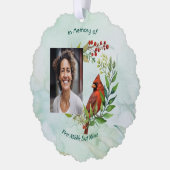 Erinnerungsgeschenk Kardinalvogel Ornament Karte (Links)