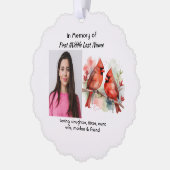 Erinnerungsgeschenk Kardinalvogel Ornament Karte (Links)