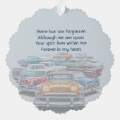 Erinnerungsgeschenk Klassischer Oldtimer  Ornament Karte (Rückseite)
