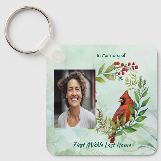 Erinnerungsgeschenk Roter Kardinalvogel Schlüsselanhänger (Vorderseite)