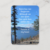 Erinnerungsgeschenk See Wald Bäume Visitenkarte (Rückseite)
