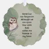 Erinnerungsgeschenk Süße Eule Vogel Ornament Karte (Rückseite)