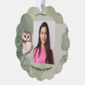 Erinnerungsgeschenk Süße Eule Vogel Ornament Karte (Links)