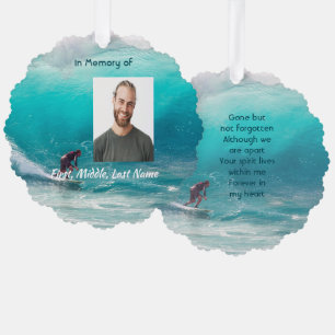 Erinnerungsgeschenk  Wellen-Surfer Wasser Ornament Karte