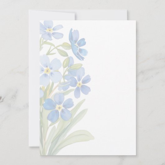 Erinnerungskarte der Mutter mit vergessenen Me Not (Rückseite)