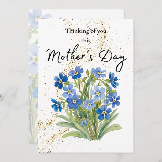 Erinnerungskarte der Mutter mit vergessenen Me Not (Vorne/Hinten)