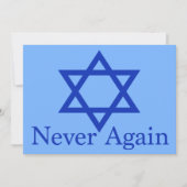 Erinnerungskarte des jüdischen Holocaust nie wiede (Vorderseite)