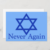 Erinnerungskarte des jüdischen Holocaust nie wiede (Vorne/Hinten)