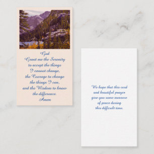 Erinnerungskarte für Beileid Visitenkarte