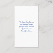 Erinnerungskarte für Beileid Visitenkarte (Rückseite)