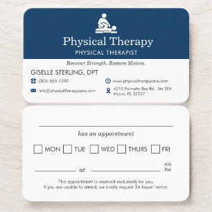Erinnerungskarte für Physiotherapie-Termine Visitenkarte