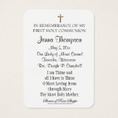 Erinnerungskarte Monte Carmel Erste Heilige Kommun (Rückseite)