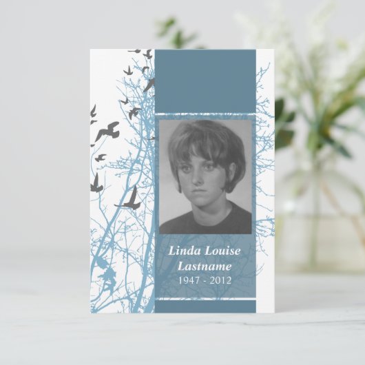 Erinnerungskarten: silhouscreen Vögel Einladung (Stehend Vorderseite)