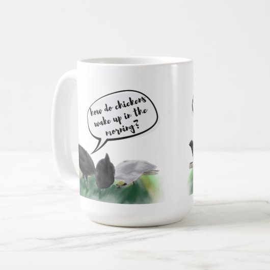 Erinnerungsklemme (stilisierte Hühnchen-Hintern un Kaffeetasse (Vorderseite Links)