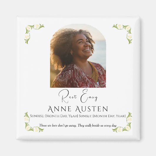 Erinnerungsmagnet – Personalisiertes Tribut-Andenk Magnet (Vorne)