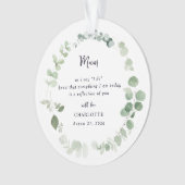 Erinnerungsornament für die Mutter der Braut Ornament (Vorderseite)