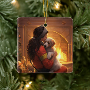 Erinnerungsschmuck, Geschenk für Papillon-Hundefre Keramikornament