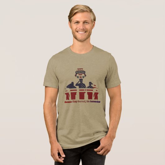 Erinnerungsschwingen Olivenfarben Tri-Blend Shirt (Vorderseite voll)