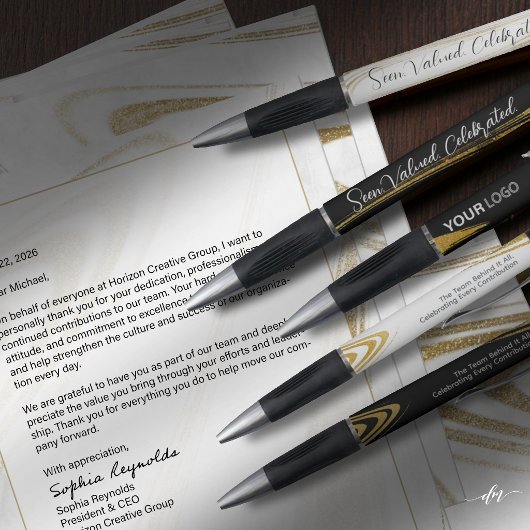 Erinnerungsstift | Heller Goldakzent Kugelschreiber