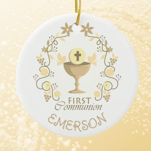 Erinnerungsstück! Erstkommunion-Ornament Keramik Ornament