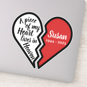 Erinnerungsstück meines Herzens lebt im Himmel Aufkleber