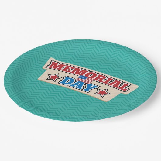 ErinnerungstagesZickzack WegwerfTeller Pappteller (Schrägansicht)