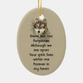 Erinnerungswasserfarbe Wolf Andenken Ornament (Hinten)