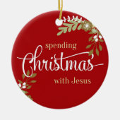 Erinnerungsweihnachten mit kundenspezifischem keramik ornament (Vorne)