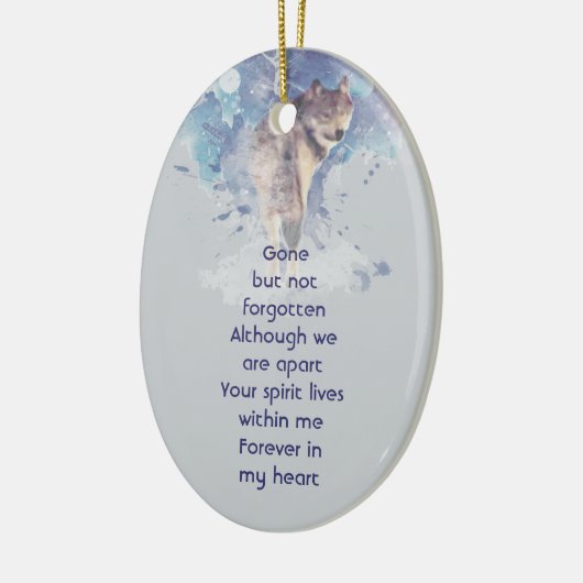 Erinnerungswolf Keramik Ornament (Links)