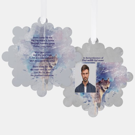 Erinnerungswolf Ornament Karte (Vorderseite/Rückseite)