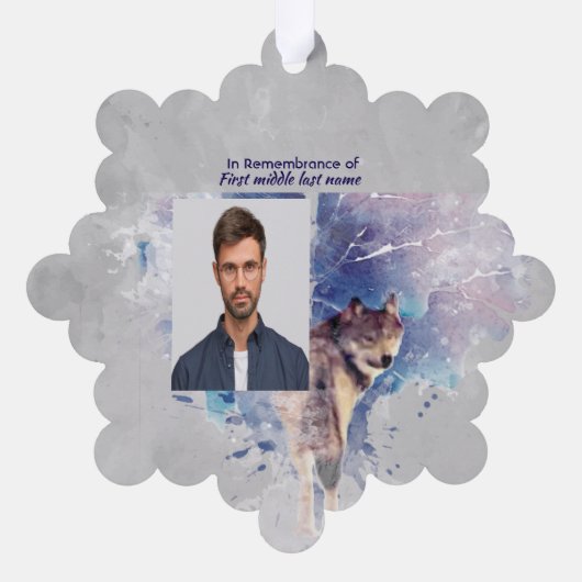 Erinnerungswolf Ornament Karte (Rückseite)
