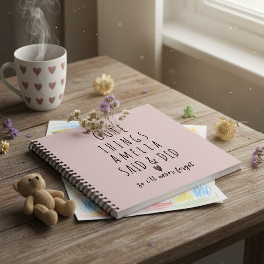 Erinnerungsworte aus der Kindheit Ihrer Kinder Notizblock