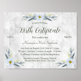 Erinnerungszertifikat "New Baby Footprint" Poster