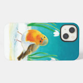 Erithacus rubecula iPhone hülle (Rückseite (Horizontal))