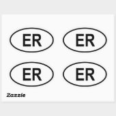 Eritrea ‚ER‘ Ovaler Aufkleber (Blatt)