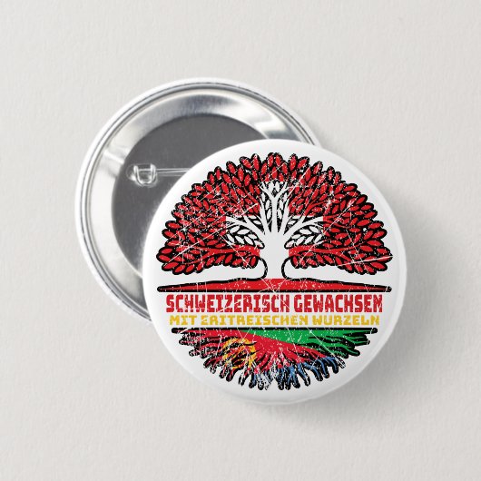 Eritrea Eritreisch Schweizer Schweiz Baum Wurzel Button (Vorne & Hinten)