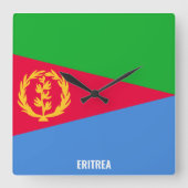 Eritrea Flag Dazzling Patriotic Quadratische Wanduhr (Vorderseite)