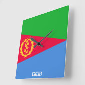 Eritrea Flag Dazzling Patriotic Quadratische Wanduhr (Winkel)
