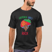 Eritrea Flag Girl Rock Eritrean Attitude T-Shirt (Vorderseite)