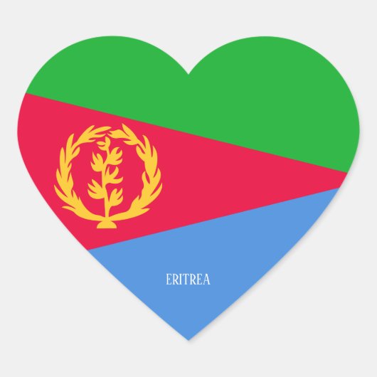 Eritrea Flag Splendid Patriotic Herz-Aufkleber (Vorderseite)
