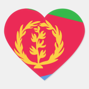 Eritrea-Flagge Herz-Aufkleber