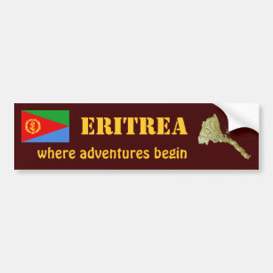 Eritrea-Flagge + Karten-Autoaufkleber Autoaufkleber