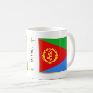 Eritrea-Flagge + Karten-Tasse Kaffeetasse