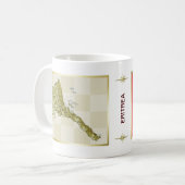 Eritrea-Flagge + Karten-Tasse Kaffeetasse (Vorderseite Links)